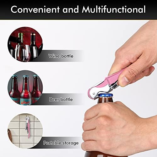 Professional Waiter Corkscrew Wine Openers Set(2PCS), Heavy Duty Stainless Steel Hinges Wine Key for Restaurant Waiters, Sommelier, Bartenders
