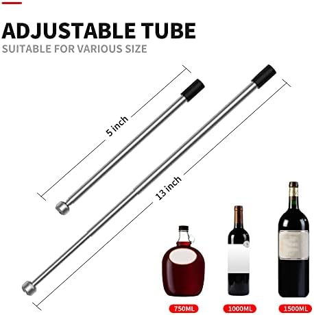Wine Gifts-Wine Aerator Pourer-Rocyis Electric Wine Dispenser, One Touch Smart Wine Decanter w/Storage Base & Retractable Tube (Battery Operated)