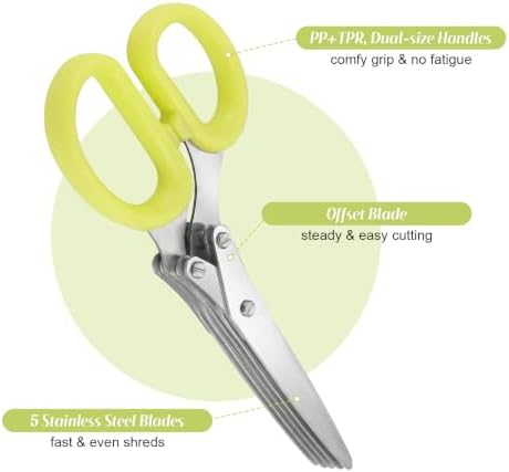 2027 New Herb Scissors with 5 Thickened Sharp Blades