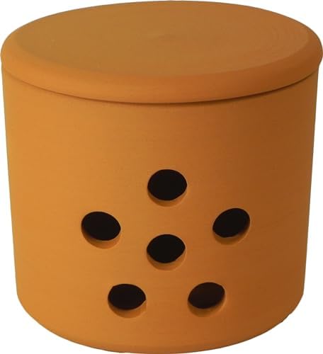 Henry Watson - Embossed Garlic Keeper - Terracotta - Made In England - 4.25 inches x 4 inches