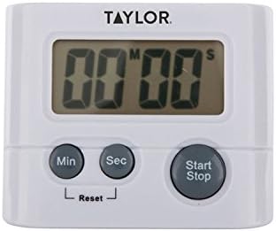 Taylor Digital Timer with 99 Minute 59 Second Display, Easy to Use, White Compact Design for Kitchen Cooking, Baking, and Timing Needs (Pack of 2)