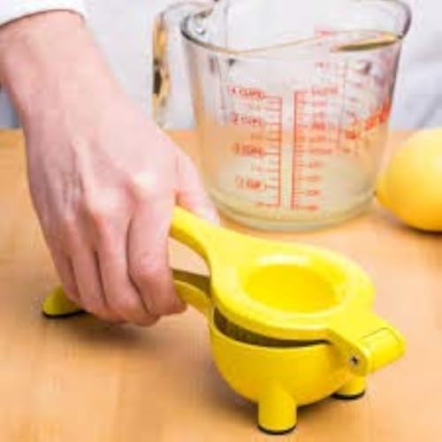 TableCraft V119 Metal Citrus Juicer, Yellow, Handheld Lemon and Lime Squeezer, Dishwasher Safe, Aluminum Alloy, For Perosnal and Professional Use