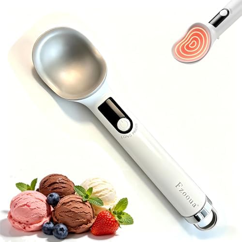 Heated Ice Cream Scoop, Dishwasher Safe,Rechargeable Electric Warming Scooper, ON/OFF Safety Lock Switch,Heats to 158F, Kitchen Tool Nonstick Scooper for Gelato, Frozen & More