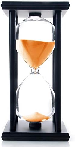 60 Minutes Hourglass, Wood Sand Timer, Orange