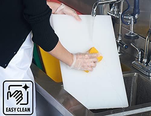 CURTA Cutting Boards for Kitchen, 30" x 18" x 0.5" White Color Coded Plastic Commercial Chopping Board with Anti Slip Surface Dishwasher Safe