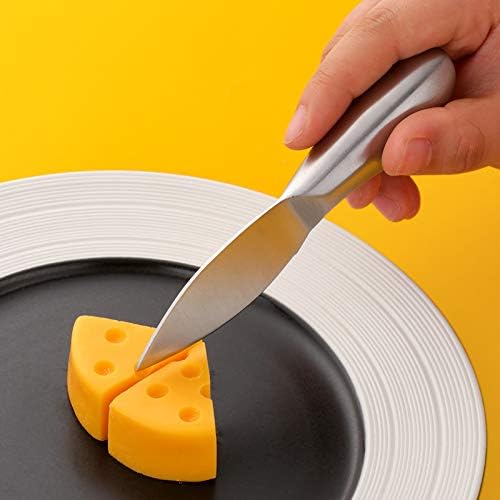 Buyer Star Cheese Desert Knives Set of 4, Stainless Steel Black 5.3 inch Breakfast Butter Knife, Slicer Sandwich Spreader