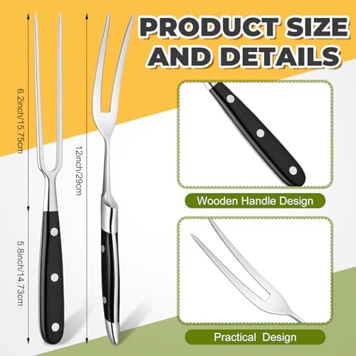 Sieral 4 Pcs Turkey Lifter Forks Meat Shredder Claws Fork Stainless Steel Turkey Fork Set Roaster Forks Meat Shredder Claws for Shredding Pulled Pork Roasted for Thanksgiving(Black,Multi-functional)