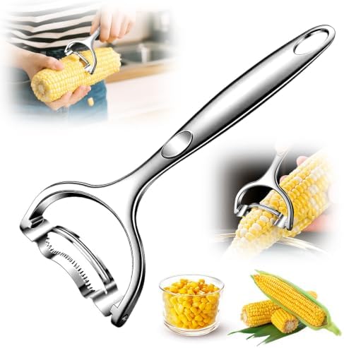 Corn Peeler Stainless Stee Corn Cob Stripper Tool Corn Thresher from the Cob, Removes Corn Kernels From Corn Cobs In Seconds Magic Corn Stripper Tool