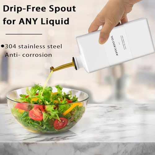 Olive Oil Dispenser Bottle for Kitchen, 16.9oz Soy Sauce Dispenser, UV Protected Oil&Vinegar Cruet Set, Soy Sauce Dispenser (Clear, Set of 2)