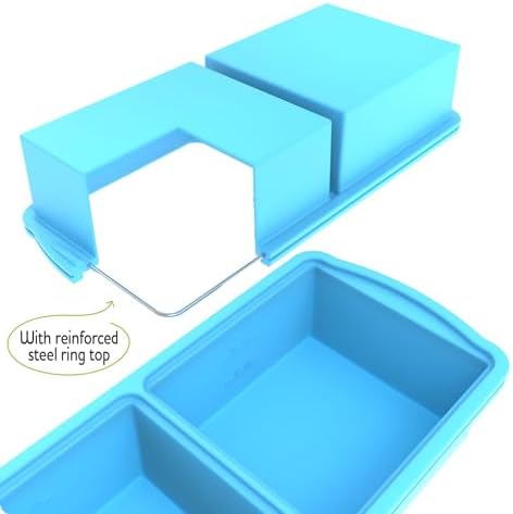 2 Cup + 1 cup Silicone Freezer Trays With Lid, Soup Freezer Container,Large Ice Cube Molds With Reinforced Steel Ring Top Perfect for Freezing Soups, Lasagnas, Casseroles.Dishwasher -Safe