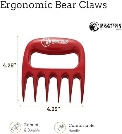 Mountain Grillers 2 Pack Bear Meat Claws - Heat Resistant and Durable Meat Shredder Claws for Pulled Pork, Chicken, and Beef - Ergonomic Handle for Grilling and Smoking - Essential Smoker Accessories