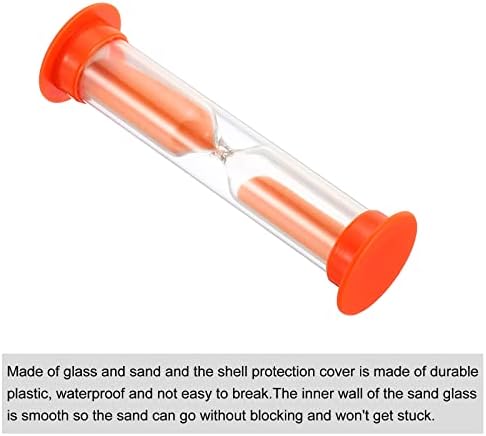 PATIKIL 3 Minute Sand Timer, 4Pcs Small Sandy Clock with Plastic Cover, Count Down Sand Glass for Games, Kitchen, Party Favors DIY Decoration, Orange
