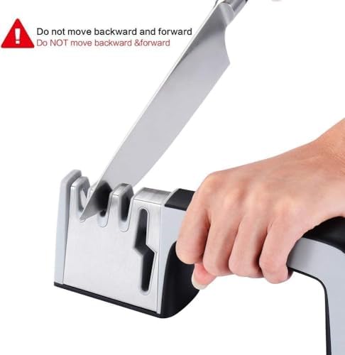4-in-1 Knife Sharpener with Scissor Slot, Multi-Stage Manual Knife Sharpening Tool with Ergonomic Handle and Non-Slip Base for Kitchen Knives and Household Use (2026 Model)