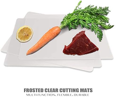 Plastic Cutting Board Set of 7, Frosted Clear Flexible Cutting Mats, BPA-Free, Non-Porous, Dishwasher Safe, Transparent