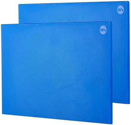 CURTA 2-Pack Blue Cutting Boards for Kitchen, 24" x 18" x 0.5" Color Coded Plastic Chopping Board with Anti Slip Surface Dishwasher Safe