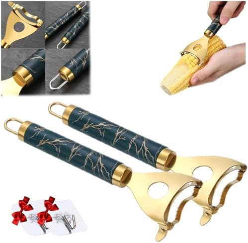 Corn Shucker, 2025 New Corn Peeler,Effortless & Fast - Effortless Corn Stripper,Durable Corn Peeler Corn Cob Stripper Tool,Time-Saving Convenience (2Pcs)