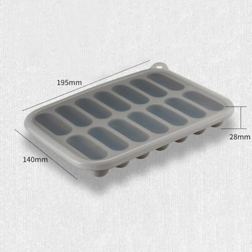 Cabilock Silicone Ice Cube Tray, Mini Sausage Hot Dog Mold, Gray Freezer Mold for Ice Cubes, Chocolate, Candy, Small Food Portions, Baking, Drinks and DIY Kitchen Use