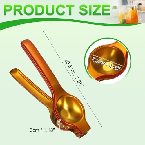 uxcell Metal Lemon Squeezer, Stainless Steel Citrus Fruit Juicer Handheld Lemon Juicer Squeezer Manual Press Professional Hand Kitchen Tool for Lemon Citrus Juicing, Brown