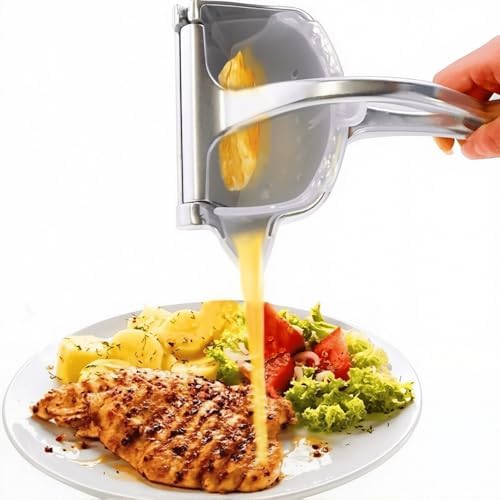 Sakerplus Fruit Juice Squeezer, Heavy Duty Lemon Squeezer Manual Citrus Press, Aluminum Alloy Juicer with Non-Slip Base for Lemon, Orange, Lime, 805g (1)
