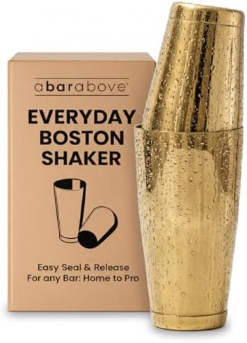 A Bar Above Boston Cocktail Shaker Set, Weighted Set, 18 and 28 Oz, Gold