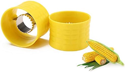 Mayata 2pcs Manual Portable Mini Circular Corn Shaver Threshing Stainless Steel Yellow Corn Stripper Peeler Home Vegetable Tools