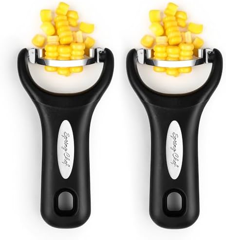 Spring Chef Stainless Steel Corn Peeler, Corn on the Cob Stripper Tool, 2Pk