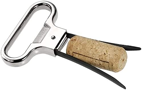 Eyes.sys 4 Pcs Two-Prong/2 Pronged Steel Vintage Wine Bottle Opener No Corkscrew 2 in 1 Cork Puller for Old Corks with Cover Champagne Kitchen Bar Corkscrew