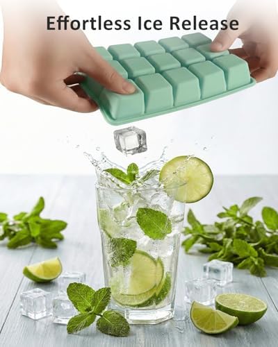Silicone Ice Cube Trays with Lid, 4 Pack Ice Cube Molds