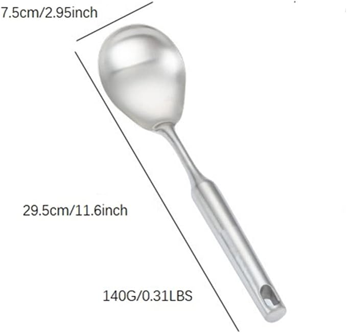 Rice Scooper Spoon Stainless Steel Paddle Serving Spatula Ladle Cooking Utensil for Restaurant and Home Kitchen Heat Proof Handle Durable 11.6 Inches