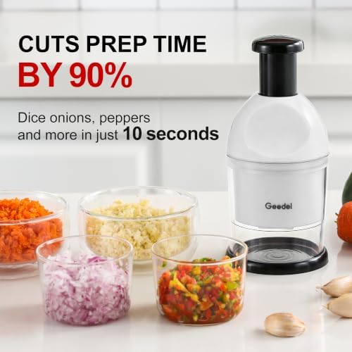 Geedel Food Chopper, Manual Vegetable Chopper Cutter, Slap Onion Cutter