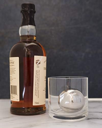 Cestari Whiskey Ball - Reusable Stainless Steel Ice Spheres - Chill Your Scotch, Vodka, Wine - Ice Cube Metal Whiskey Stones - Drink Coolers Gift - Set of 2