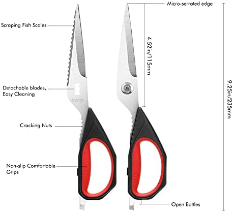 LIVINGO Kitchen Scissors 9.25" All Purpose Poultry Shears 2 Pack