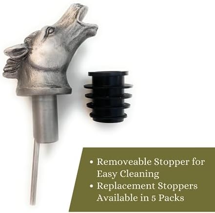 TXOKO Premium Stainless Steel Wine Pourer, Aerator and Decanter - Pour Spout for Red, White and Rose Wine, Liquor and Olive Oil! Gift Box Packaging includes extra stopper.