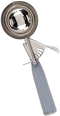 Tiger Chef Grey 4 oz Stainless Steel Ice Cream Scoop Disher - NSF Certified - For ice cream, frozen yogurt, cookie dough, meat balls, rice dishes, and vegetable purées. (1, 4 oz Grey)