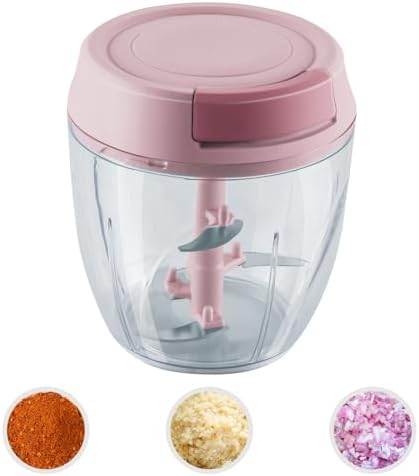 Manual Food Chopper Vegetable Cutter Onions Cutter Garlic Dicer Grinder Veggie Chopper with Container 900ML