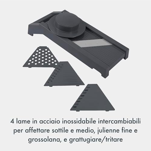 Culinare Multi-Blade Mandoline Slicer, Vegetable, Cheese Chopper and Grater, 4 Interchangeable Blades, Safety Guard, Non-Slip Base