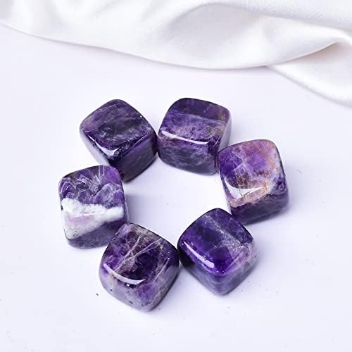 Amethyst Whiskey Stones Chilling Crystal Ice Cubes for Drinks Whiskey Rocks 0.7-0.8" Wine Cubes Gifts for Women Set of 6
