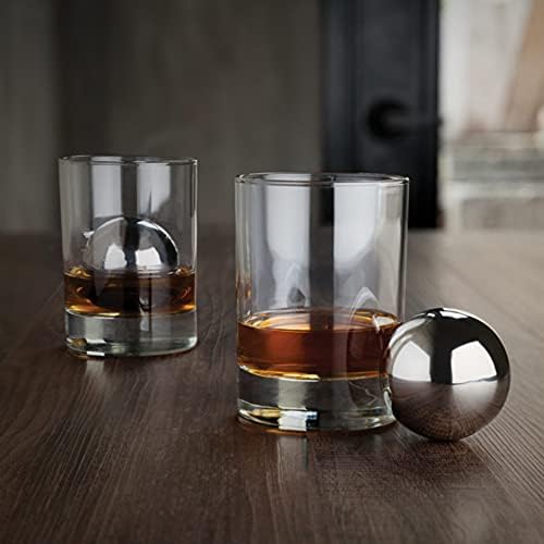 Viski Glacier Rocks, Reusable Whiskey Stones, Stainless Steel Ice Cube for Bourbon, Scotch, Gin, Cognac, Home Bar, Drink Accessories, 2 Inch, Set of 1