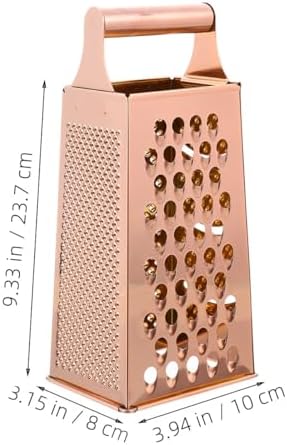 DOITOOL Professional Cheese Grater, Box Grater for Cheese Stainless Steel Vegetable Slicer 4 Sided Food Shredder Food Slicer for Vegetables, Ginger, Potatoes, Rose Golden