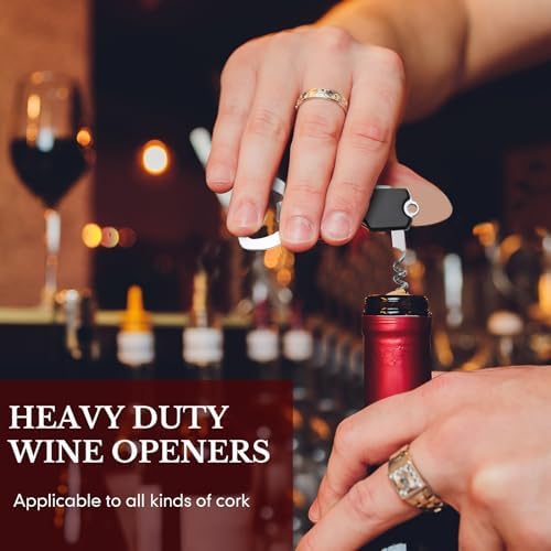 Ziliny 24 Pcs Wine Bottle Opener Keychains Bulk Corkscrew, Black
