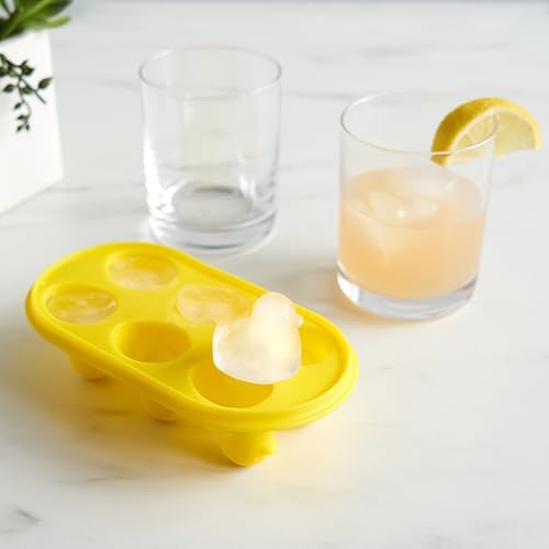TrueZoo Quack the Ice Duck Ice Cube Tray, Easy Release Silicone Mold for Whiskey, Cocktails, Iced Tea, Jello Shots, Chocolates, Frozen Treats, Novelty Kitchen & Home Bar Gifts, Set of 1, Yellow