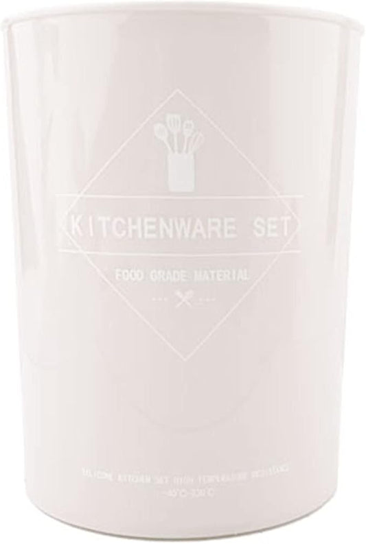 1pcs White Cooking Utensils Plastic Holder, Kitchen Utensil Holder Organizer for Countertop