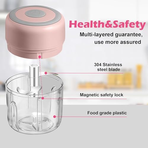 Electric Garlic Mincer, 250ML Small Onion Chopper USB