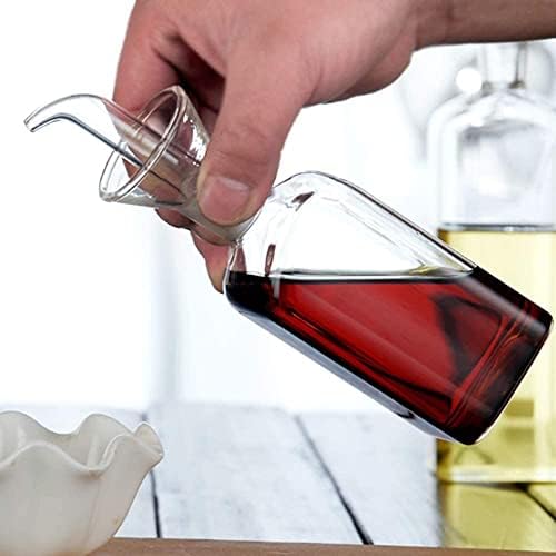 LandHope Oil Bottle Glass Olive Oil Dispenser Bottle Glass Cooking Oil Vinegar Measuring Dispenser With Spout for Kitchen and BBQ (250ml/8.54oz,2 Pack)