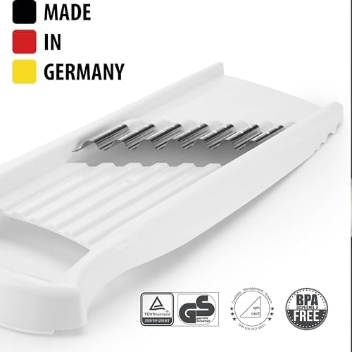 Börner by Reston Lloyd Wave-Waffle XXL Power Line • Crinkle Cut/Spirelli Vegetable Slicer • Slicer for Wave Waffle Cut Vegetables • Wavy French Fries • Made in Germany, White