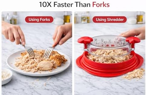 Chicken Shredder Tool Twist – Large Meat Shredder for Chicken Breast, Fast Manual Chicken Shredder Tool for Pulled Pork, Dishwasher Safe Handheld Meat Shredding Tool for Kitchen & BBQ