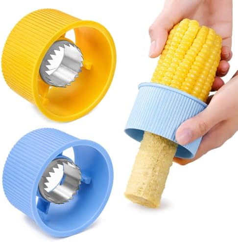 Corn Peeler, 2027 New Corn On the Cob Stripper Tool (Yellow+Blue)