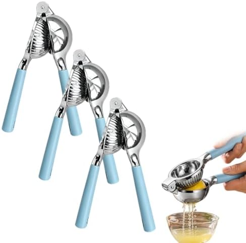 Heavy-Duty Stainless Steel Lemon Squeezer, Effortless Citrus Juicing with Ergonomic Handles, Ideal for Home Kitchens & Bar Use，3pcs