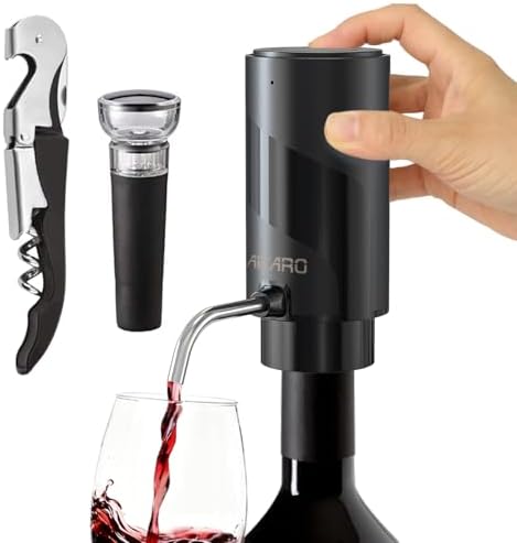 AIKARO - Electric Wine Aerator Pourer Rechargeable Automatic Decanter, with Corkscrew and Vacuum Stopper (Set)
