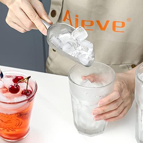 AIEVE Ice Scoop,2 PCS Stainless Steel Small Ice Cream Food Candy Scoop Flour Spoon Shovel for Kitchen Bar wedding party(Sliver)